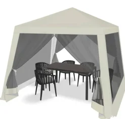Rootz Outdoor Pavillion - Gazebo - Havely - UV-beskyttelse - Insektfrit mesh - Robust metalramme - 300 cm x 250 cm x 300 cm