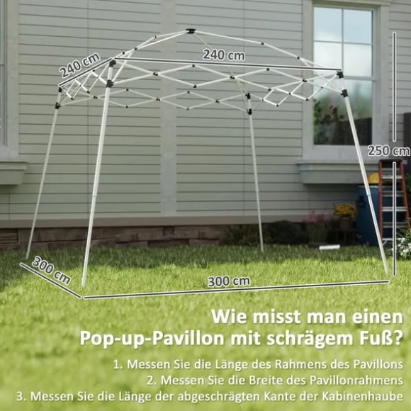 Rootz Pavilion Replacement Roof - Tarpaulin - Telt Cover - UPF50+ Sun Protection - Oxford Fabric - 240 cm x 240 cm (øverst) 300 cm x 300 cm (base)