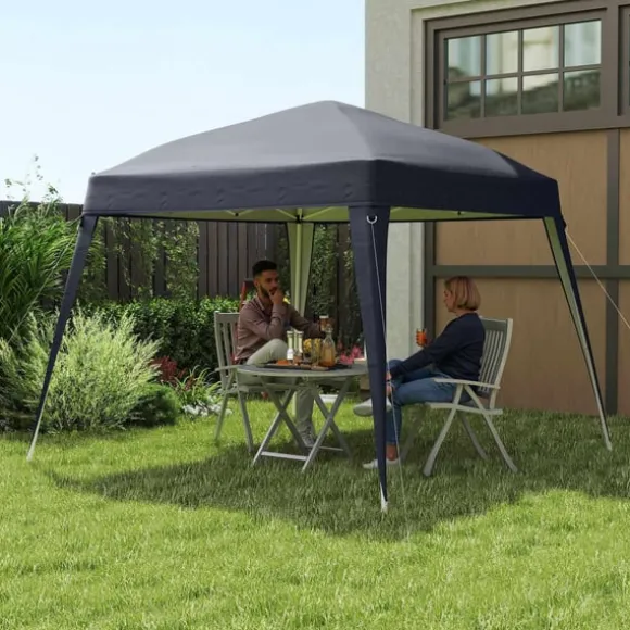 Rootz Pavilion Udskiftningstak - Haveteltafdækning - Tarpaulin baldakin - UPF50+ beskyttelse - 3x3m base, 2,4x2,4 m top - Grå Oxford stof