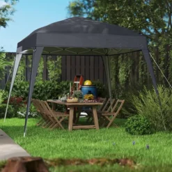 Rootz Pavilion Udskiftningstak - Haveteltafdækning - Tarpaulin baldakin - UPF50+ beskyttelse - 3x3m base, 2,4x2,4 m top - Grå Oxford stof