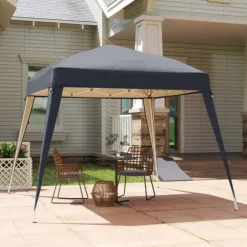 Rootz Pavilion Udskiftningstak - Haveteltafdækning - Tarpaulin baldakin - UPF50+ beskyttelse - 3x3m base, 2,4x2,4 m top - Grå Oxford stof