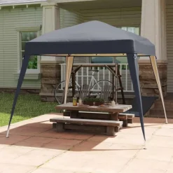 Rootz Pavilion Udskiftningstak - Haveteltafdækning - Tarpaulin baldakin - UPF50+ beskyttelse - 3x3m base, 2,4x2,4 m top - Grå Oxford stof