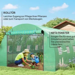 Rootz Poly Tunnel Greenhouse - Walk -in Telt - Growing House - Udvid dyrkningssæson - 600 cm x 300 cm x 197 cm