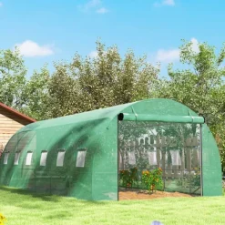 Rootz Poly Tunnel Greenhouse - Walk -in Telt - Growing House - Udvid dyrkningssæson - 600 cm x 300 cm x 197 cm