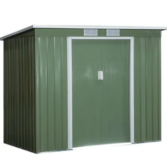 Rootz Tool Shed - Garden Shed - Opbevaringsskur - Holdbar og ventileret - 213 x 130 x 159 cm - Grøn