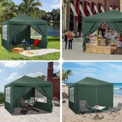Rootz Ultimate Outdoor Gazebo - Event Pavillion - Vejrbestandig baldakin - Robust og rustsikker, UV- og regnbeskyttelse, nem opsætning - 3x3m