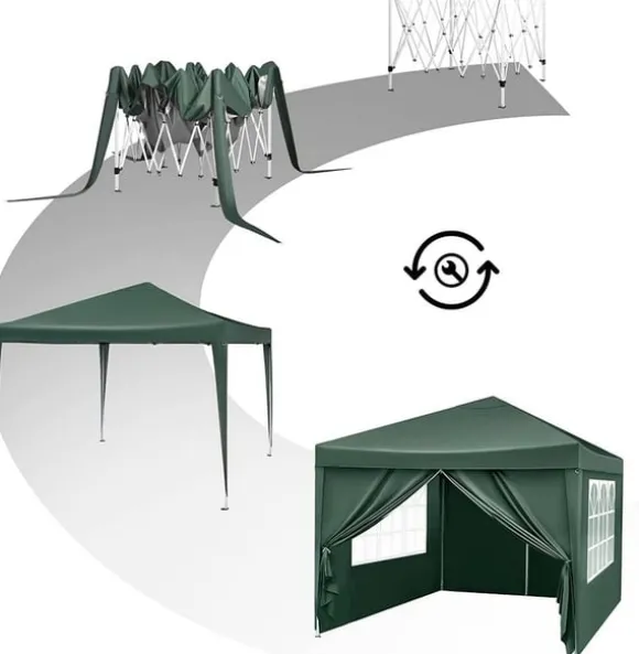 Rootz Ultimate Outdoor Gazebo - Event Pavillion - Vejrbestandig baldakin - Robust og rustsikker, UV- og regnbeskyttelse, nem opsætning - 3x3m