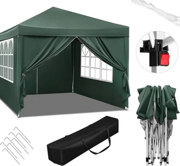 Rootz Ultimate Outdoor Gazebo - Event Pavillion - Vejrbestandig baldakin - Robust og rustsikker, UV- og regnbeskyttelse, nem opsætning - 3x3m