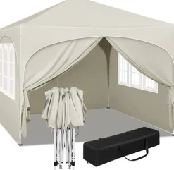 Rootz Ultimate Outdoor Gazebo - Vejrbestandig pavillon - Eventtelt - Stærk metalramme - UV- og regnbeskyttelse - Nem opsætning - 3x3m