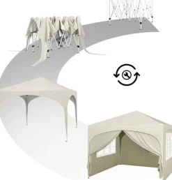 Rootz Ultimate Outdoor Gazebo - Vejrbestandig pavillon - Eventtelt - Stærk metalramme - UV- og regnbeskyttelse - Nem opsætning - 3x3m