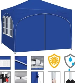 Rootz Ultimate Outdoor Gazebo - Vejrbestandig pavillon - Familietelt - Stærk stålkonstruktion - UV-beskyttelse - Nem opsætning - 3x3m