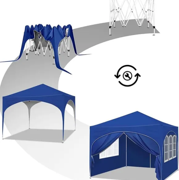 Rootz Ultimate Outdoor Gazebo - Vejrbestandig pavillon - Familietelt - Stærk stålkonstruktion - UV-beskyttelse - Nem opsætning - 3x3m