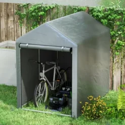 Rootz Værktøjsskur - Udendørs opbevaring - Cykelskur - Motorcykelgarage - UV-resistent presenning - Galvaniseret stål - 120 cm x 179 cm x 165 cm