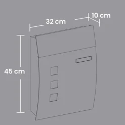 Rootz Wall Letter Box - Låsbar postkasse - Visningsvindue - Vejrbestandig - 32 cm x 10 cm x 45 cm