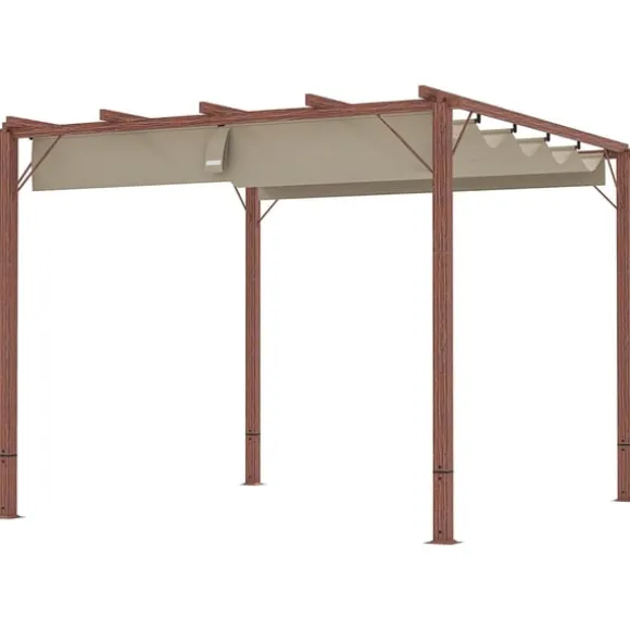 ROOTZ 3X3 M Garden Pergola - Terrasse baldakin - gårdhaveafdækning - UPF30+ solbeskyttelse - aluminiumsramme - 299x296x232 cm