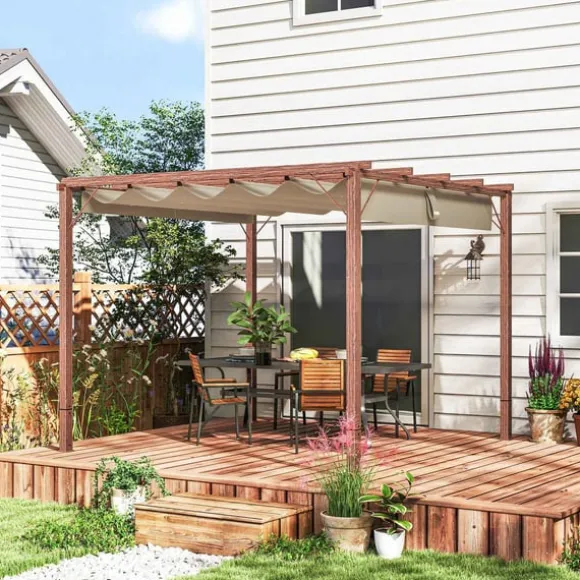 ROOTZ 3X3 M Garden Pergola - Terrasse baldakin - gårdhaveafdækning - UPF30+ solbeskyttelse - aluminiumsramme - 299x296x232 cm