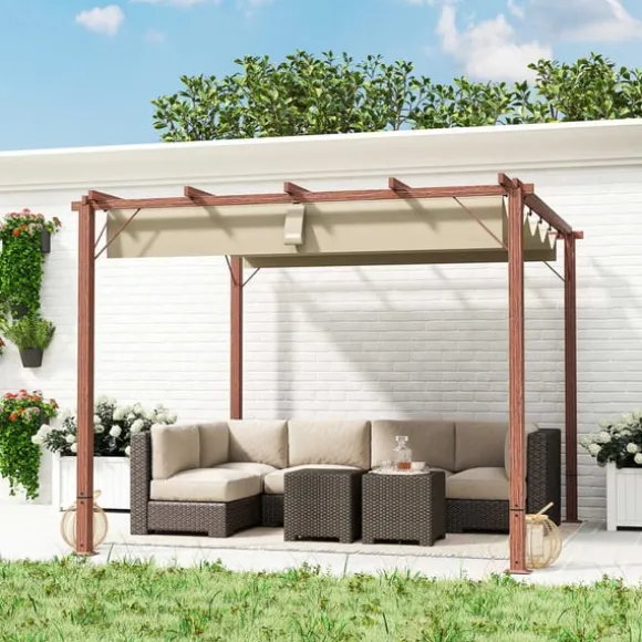 ROOTZ 3X3 M Garden Pergola - Terrasse baldakin - gårdhaveafdækning - UPF30+ solbeskyttelse - aluminiumsramme - 299x296x232 cm