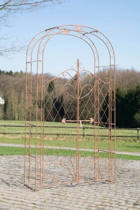 Rose Arch med hegn - klatreplantestøtte - jernholdbarhed, havedekorationsport