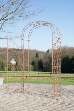 Rose Arch med hegn - klatreplantestøtte - jernholdbarhed, havedekorationsport