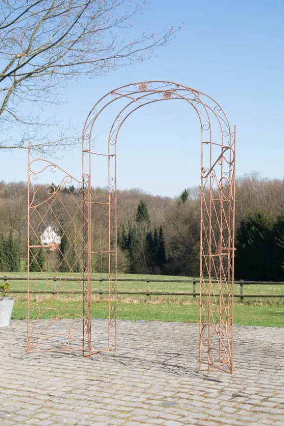 Rose Arch med hegn - klatreplantestøtte - jernholdbarhed, havedekorationsport