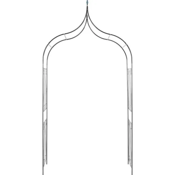 Rosenbue med spydspidsdesign - Havebue i mørkegrøn | Størrelse: 129x283 cm