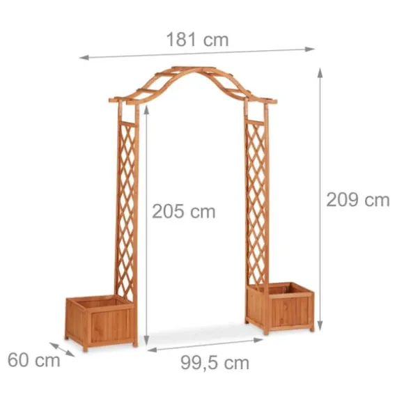 Rosenbue, 209x181x60 cm, Orange, Træ