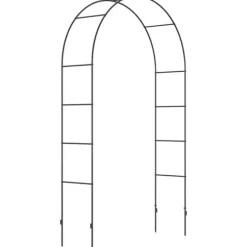 Rosenbue/havebue i metal, sort, 140×40×240 cm, til klatreplanter