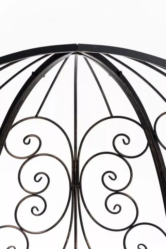 Rosie Half Gazebo with Bench - Bronze Metal Garden Trellis Arbour - 178cm Height