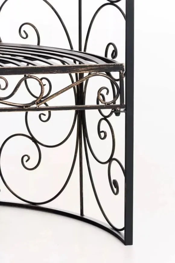 Rosie Half Gazebo with Bench - Bronze Metal Garden Trellis Arbour - 178cm Height