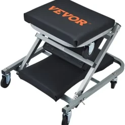 Rullende Kravestol, Polstret Vinylpude, 2,5 tommer Hjuldiameter, 360° Drejehjul, 250 lbs Kapacitet, Dobbelt Funktionsdesign