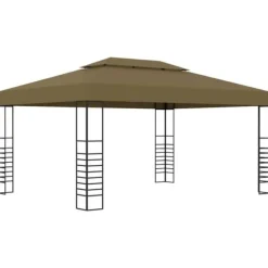 Rummelig pavillon 3x4 m - Ventileret festtelt med stålkonstruktion | Farve: Gråbrun | Størrelse: 3x4 m