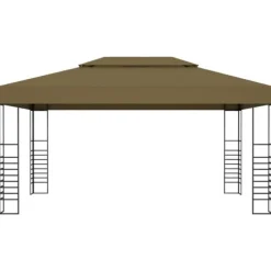 Rummelig pavillon 3x4 m - Ventileret festtelt med stålkonstruktion | Farve: Gråbrun | Størrelse: 3x4 m