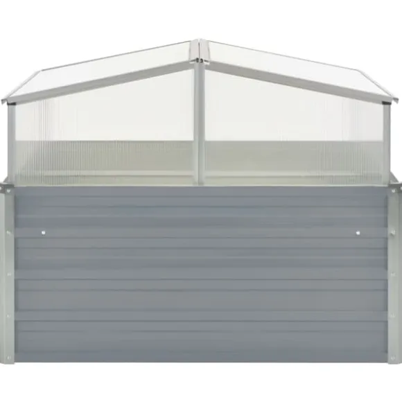 Rummeligt drivhus i galvaniseret stål - Beskyt planter | Størrelse: 100x100x85 cm | Farve: Grå
