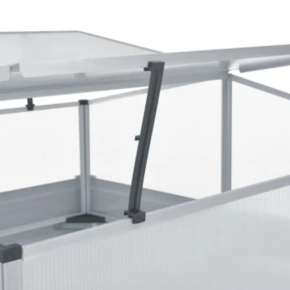 Rummeligt drivhus i galvaniseret stål - Beskyt planter | Størrelse: 100x100x85 cm | Farve: Grå