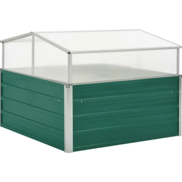 Rummeligt drivhus i galvaniseret stål - Plantebeskyttelse | Størrelse: 100x100x77 cm | Farve: Grøn