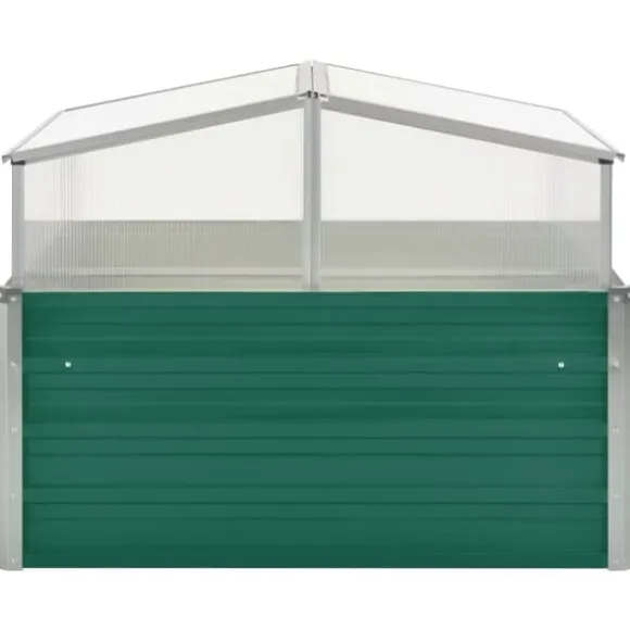 Rummeligt drivhus i galvaniseret stål - Plantebeskyttelse | Størrelse: 100x100x77 cm | Farve: Grøn