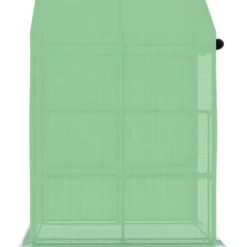 Rummeligt drivhus med hylder - Plantehus i stål | Størrelse: 143x143x195 cm