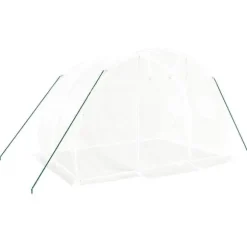 Rummeligt drivhus med stålstel - 6 m² | Farve: Hvid | Størrelse: 3x2x2 m