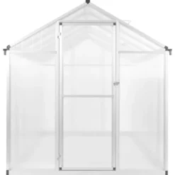 Rummeligt drivhus 302x190x195 cm - Dobbeltvæggede paneler | Farve: Aluminium | Størrelse: 11,19 m³