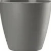 Rund plastik urtepotte Azalea grå 15x13,9cm