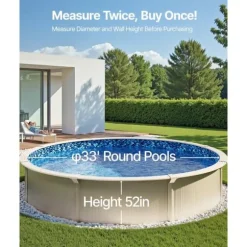Rund Pool Liner 33ft, Unibead Style Pool Liner, 52in væghøjde