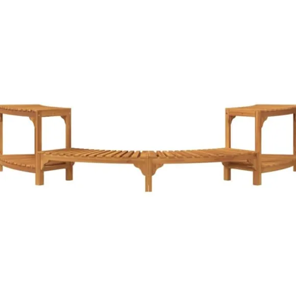 Rund udendørs spabad omkreds i solid akacietræ | Størrelse: 272 x 120 x 55.5 cm | Farve: Brun