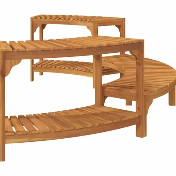 Rund udendørs spabad omkreds i solid akacietræ | Størrelse: 272 x 120 x 55.5 cm | Farve: Brun