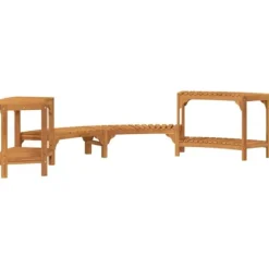 Rund udendørs spabad omkreds i solid akacietræ | Størrelse: 272 x 120 x 55.5 cm | Farve: Brun
