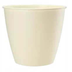 Rund urtepotte i cremefarvet plastik, Azalea, 13x12 cm