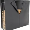 Ruston Aluminum XXL Firewood Shed with Cover - Anthracite, 185x185x70cm