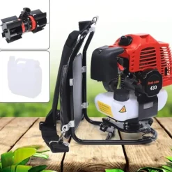 Rygbåren Buskrydder/Græstrimmer - Benzindrevet - 43 cm³, 1,7 HP, 2-Takt, Luftkølet, 4500–8500 rpm - Sort