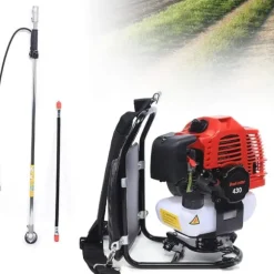 Rygbåren Buskrydder/Græstrimmer - Benzindrevet - 43 cm³, 1,7 HP, 2-Takt, Luftkølet, 4500–8500 rpm - Sort