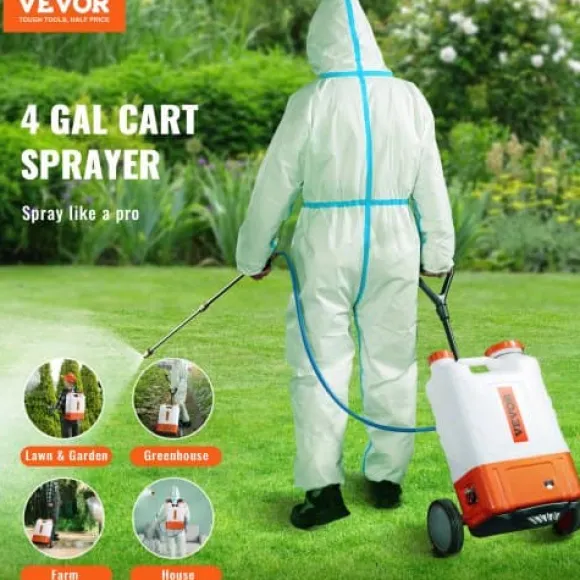 Rygsprøjte, 49x28,5x102 cm, 15 L, Have, Batteridrevet