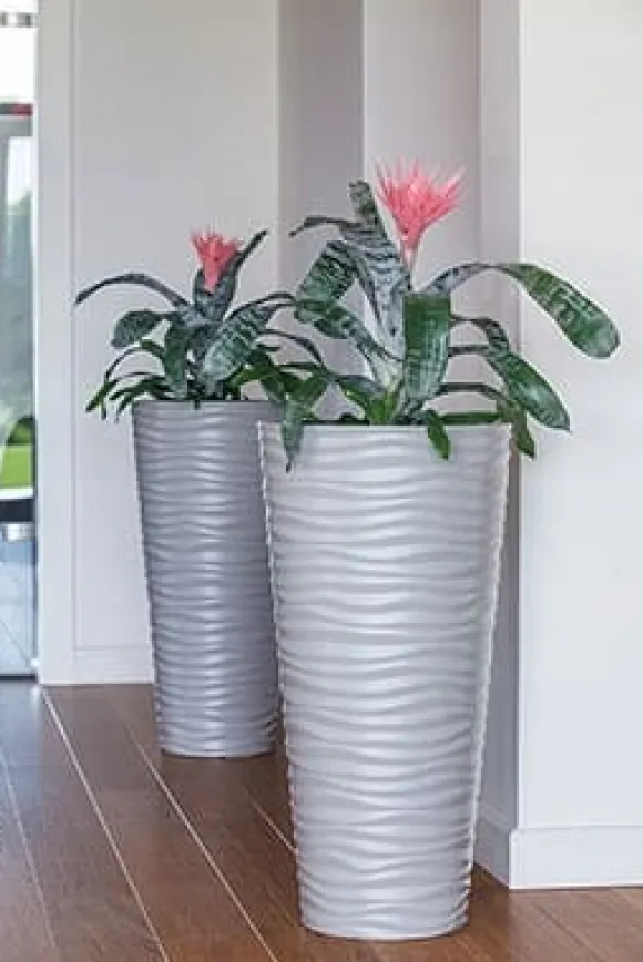 Sahara Dunes Slim 30 Rund Blomsterpotte | Hvid